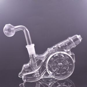 1 pçs Arte Decoração Artilharia Vidro Queimador Bong 14mm Cachimbo Bubbler Fêmea Cachimbo Heady Dab Rig Bong Cachimbos de água com Tubos Queimadores de Óleo de Vidro Downstem