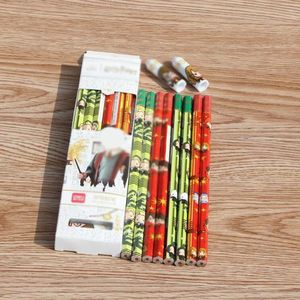 Pencils 5 box/lot Creative Magic Standard Wooden Pencils With Pen Cover Writing Drawing Pens School Office Supply Student Stationery