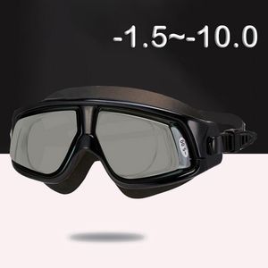 Gafas -1.5 a -10.0 Miopía Silicona HD Galvanizado Anti Niebla Gafas de natación Gafas Personalizadas Diferentes grados para ojos izquierdos y derechos 230627