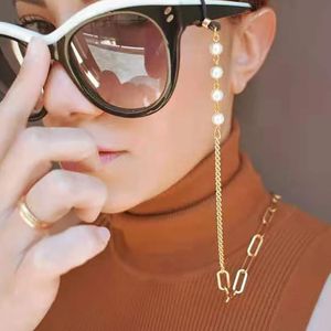 Eyeglasses Accessories Fashion Pearl Mask Chains Glasses Chain For Women Retro Metal Sunglass Lanyards Holder Strap Neck Cord Hang On Jewelry 230628