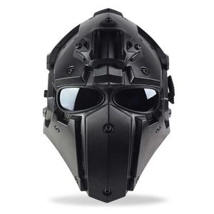 Taktiska hjälmar Taktisk utomhusridningshjälmmask All-in-One Helmet Tactical Helmet CS Full-Face Hjälm Portable Multifunktionell Bullet-ProofHKD230628