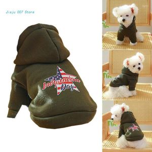 Abbigliamento per cani C9GA Cappotto per cani con cappuccio Cuccioli Vestiti per razze giocattolo Piccolo Pinscher Shih Tzu Chihuahua Modello a stella Felpa con cappuccio calda