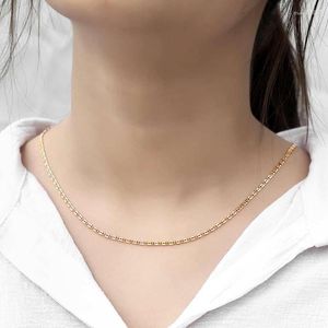 Kedjor Snail Chain Halsband för kvinnor 585 Rose Gold Color Thin PaperClip Link Womens Halsband smycken gåvor Elegant 2,5 mm DCN15