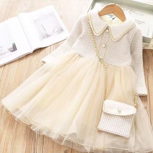 Flickaklänningar Little Girls Summer Dress For Kids Princess Birthday Party Gown Wedding Children Vintage Clothes Navidad Gratis väska