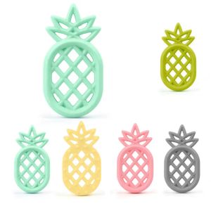 Silikon ananas teether tand Toy BPA gratis silikon hänge tugga pärla ananas teether pacifier kedja hänge sensoriska chewab