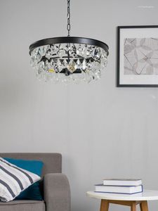 Pendant Lamps Retro Crystal Lamp Fashion Post Modern Chandelier Nordic Bedroom Room Home Dining Black