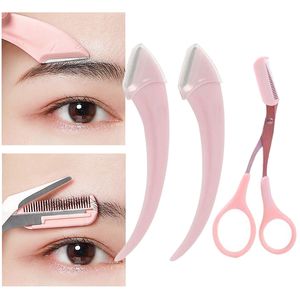 Clippers Trimmers Karsyngirl 123Pcs Eyebrow Trimming Knife Face Razor For Women Scissors With Comb Brow Trimmer Scraper 230627
