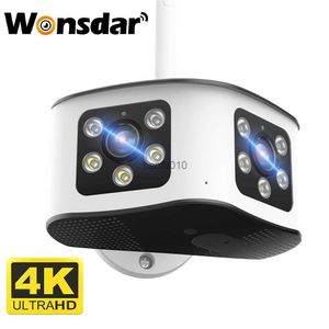 4K 8MP podwójny obiektyw WiFi kamera IP 180 Wide Kąt 6MP HD Outdoor Security Camera AI Wykrywanie przez ludzi Nadzór wideo P2P L230619