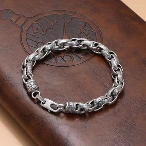 Link Bracelets China-Chic Womens And Women's Embossed Bracelet Made Of Old Fashionable Fashion People's Jewelry Ethnic Minorit