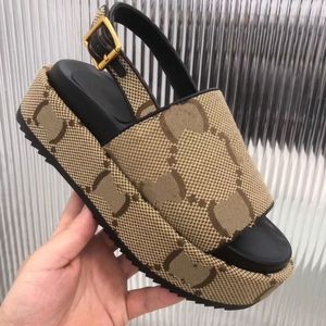 Designer Platform Sandals Męskie damskie białe beżowe beżowe grube buty skórzane wykończenie gumowe podeszwa regulowana kostka luksusowe sandał 11