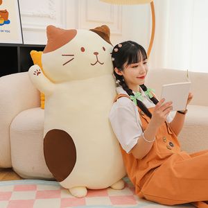 Plush Pillows Cushions Arrive 45cm Cute Soft Long Cat Boyfriend Toys Stuffed Pause Office Nap Sleep Pillow Cushion Gift Doll for Kids Girls 230628