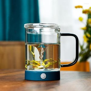 Kubki USB ładowalne automatyczne samodzielne mieszanie Magnetyczne Puchar Magnetyczny podwójny szklany odporny na ciepło herbatę Electric Care Kawa