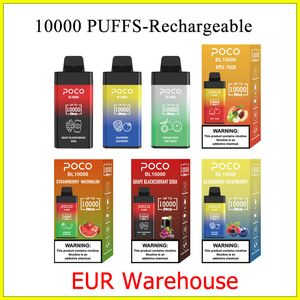 POCO BL 10000 PUFFS MESH COIL ELEKTRONISKA CIGARETTE DISPOBLE PEN MED RECHAREBLEABLE 650MAH VAPE PEN BATTERY OCH 20 ML PATTRONGE POD GERSYLY WAREHOUSE 15 Smaker