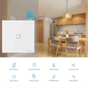 Control SONOFF T1/T2/T3/T0 WiFi Smart Switch Home Automation Modules EU/UK/US WiFi Wall Switches Works with eWelink Google Home Alexa