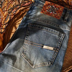 Męski projektant dżinsów Nowy styl dżinsy dla mężczyzn na wiosnę i lato, American Trend, Vintage High-end Sliming Ripting Rube Casual Pants I6f0