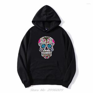 Herrtröjor paljett tryck sockerskallar kvinnor manga gotiska hoodie män överdimensionerade tröjor zip up pullover huvjacka streetwear