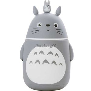 Cartoon Totoro Tazza da tè in vetro Tazza da bottiglia d'acqua portatile Tazza doppia resistente al calore Bella Tazza da bambino per studenti My Totoro con coperchio Bere L230620