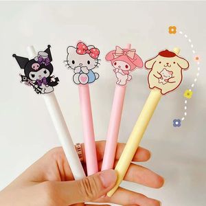 Canetas 10pcs em random Kawaii Cartoon Press Gel Pen Papelão coreano Canetas de tinta de gel fofo 0,5 mm Black Gel Tim