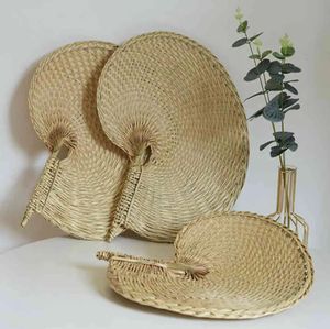 Novos ventiladores de mão feitos à mão decoração de rattan para casamento natural folha de palmeira tecido fãs decoração de arte de parede para ornamentos de casa de fazenda