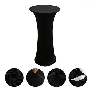 Table Cloth 60cm/80cm Round Tablecloth Stretch Cocktail Cover Spandex Coffee Bar Wedding Party Decor
