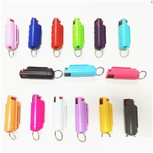 Keychains Lanyards 15 Colors 20Ml Defenses Keychain Self- Defense Products Wolf Self Key Chain For Female Outdoor Self-Defense Too Dhx56
