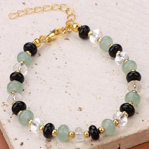 Braccialetti con ciondoli Bracciale in pietra di avventurina verde naturale Moda colore oro Perline distanziali Reiki Regali di guarigione energetica