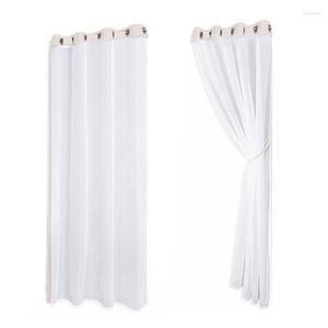 Curtain 2Pcs Waterproof Garden Decoration White Tulle Curtains Drapes Living Room 132X243cm