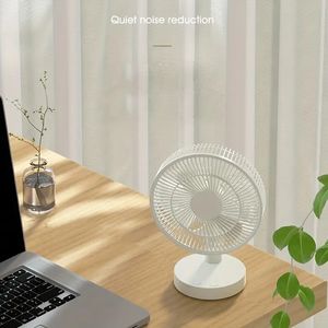 1pç USB Ventilador de mesa Pequeno Ventilador Elétrico Silencioso Pequeno Ventilador de Mesa Sem Fio Pequeno Mesa de Cabeceira Escritório Mesa de Carregamento Dormitório Ventilador