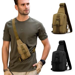 Backpacking Packs Tactical Chest Bag Military Trekking Pack EDC Sports Bag Bag Crossbody Pack Assault Pouch för vandring Cycling Campinga 230627