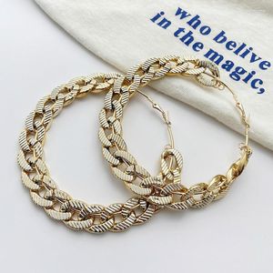 Kolczyki obręcze retro przesadzone grube koło łańcucha złota srebrna instrukcja kolorów dla kobiet pierścienia ucha imprezowy prezent biżuterii