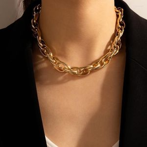 Choker Chokers Punk Gold Color Big Twist Necklaces For Women Vintage Thick Geometric Alloy Collars Clavicle Chian Neck JewelryChokers Gord22