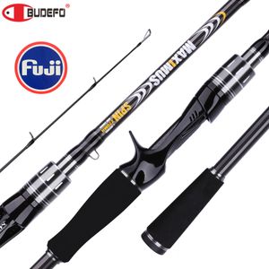 قضبان الغزل BUDEFO MAXIMUS Lure Fishing Rod 1.8m 2.1m 2.4m 2.7m 3.0m30T الكربون الغزل Baitcasting FUJI دليل السفر قضيب إغراء 3-50 جرام ML / M / MH 230627