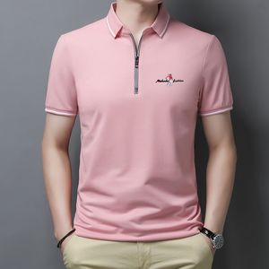 Polo da uomo Polo da golf per uomo Estate manica corta con cerniera Risvolto Top Casual Slim Trend Buona qualità Tees Hommes Abbigliamento 230627