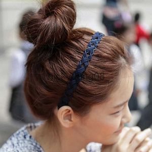 Bandanas Fashion Women Wide Blue Knitted Wave Headband Hair Hoop Hair Accessories Girl Simple Headwear Decoration Headdress New Arrival x0628