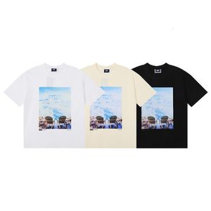 Męskie tshirts Sky Cloud HD Printing Kith T Shirt Men Kobiet Eu rozmiar bawełniany top tee streetwear hurtowe ubrania 230627