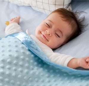 Decken Pucken Baby Weiche Minky Dot Decke mit seidiger Satin-Rückseite Geschenke für Mädchen und Jungen 7 Farben hautfreundlich ca. 30 Zoll Ot6Ho