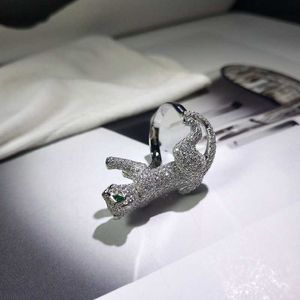 Designer charm jxj.s925 sterling silver carter full diamant leopard ring feminin och mångsidig överdriven utsökta personlighet med logotyp