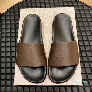 slipper Flip Flops Foam Slippers Rubber sandales for Men Women Leather Cowhide Slippers Beach sandals Casual Luxury shoes brown black