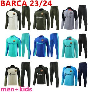 Erkeklerin Trailtsits 23 24 Barcelona Trailsuit Barca Futbol Erkekler ve Çocuklar Set Yetişkin Erkekler Lewandowski Pedri Eğitim Takım 2024 Barselona Eğitim Takım Takım Kıyafet