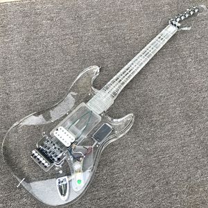 Akrilik ST Elektro Gitar, LED Işık, Metal Ton, Profesyonel Kalite Güvencesi, Eve Ücretsiz Teslimat