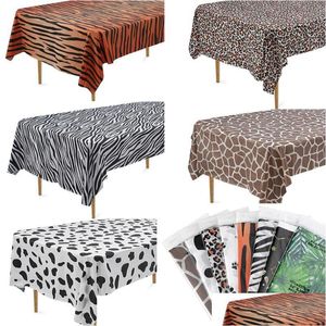 Dekoracja imprezy Wildparty Jungle Safari TableCloth - Waterproof Animal Print Er For Birthdays Baby Princher