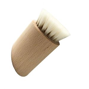 Hair Brushes Natural Goat Wooden Face Cleaning Brush Wood Handle Facial Cleanser Blackheads Nose Scubber Baby Drop Delivery Products Dhfv7