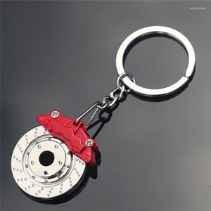 Nyckelringar Söt metall Auto Parts Disc Brake Absorber Keychain Hub Calipers nyckelring för bilhänge kedja män presentbrunkar