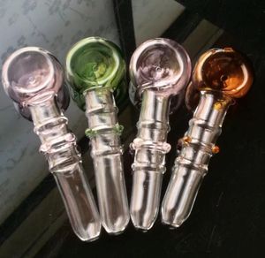 Glass Smoking Pipes Manufacture Hand-blown hookah Bongs 3 rounds of colored dots pipe