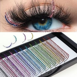 FALSE EYELASS Mix 12Color Glitter Lashes Fluffy Streaks Cosplay Makeup Beauty Individual Extension grossistleverantör 230627