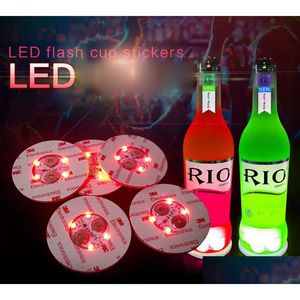 Другие товары для вечеринок для вечеринок Lightup Coasters Colorf Led Stickers For Drinks Bottles - Fun Bar Profits And Gifts 6Cm Round Drop Delive Dhahe