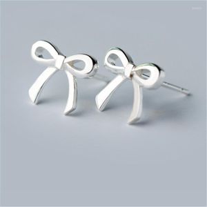Stud Earrings 2023 Fashion Silver Plated Bowknot Lady's Hollow Bow For Girls Sister Gift Idea
