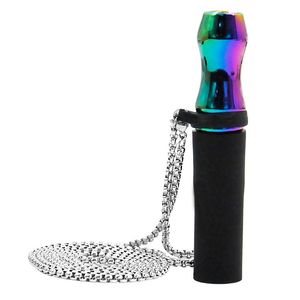 Colorful Rainbow Thick Glass Hookah Shisha Smoking Waterpipe Bubbler Pipes Filter Silicone Hose Tube Portable Steel Necklace Cigarette Holder Handle Pendant Tip