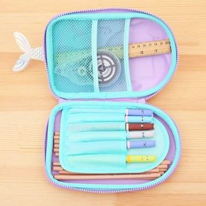 Väskor 3D Braid Girl Pencil Case Plastic Eva Stationery Box Söt blyertspåse Kawaii Penfodral för flickor Student Pen Bag Gifts Big Pen Box
