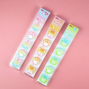 Eraser 36 Pack/Lot Cartoon Cat Paw Animal Eraser Kawaii Skriva ritning Rummi blyerts Eraser Stationery för barn gåvor skola suppies